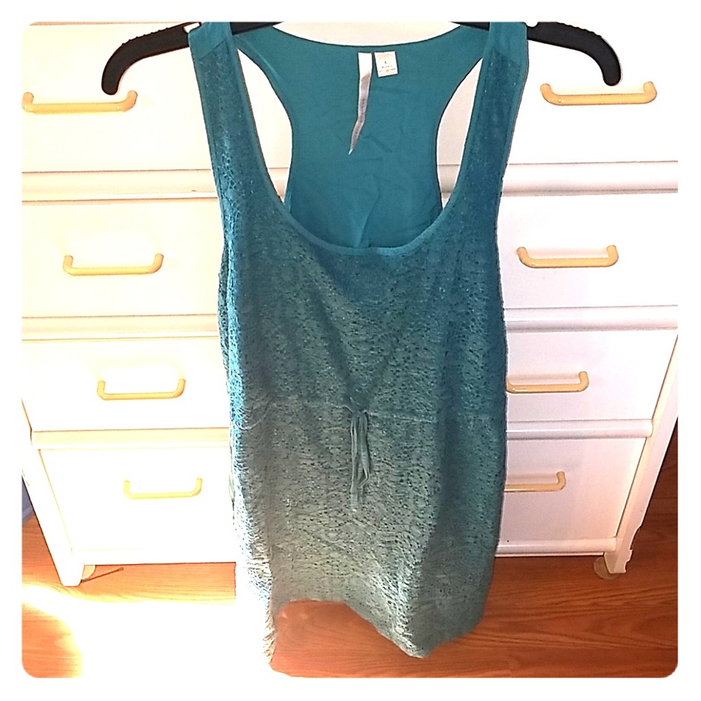Blue laced front dress